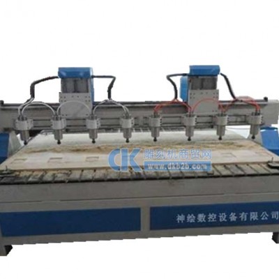 神绘SH-2418二拖八头雕刻机家具橱柜门工艺品挂件雕刻机
